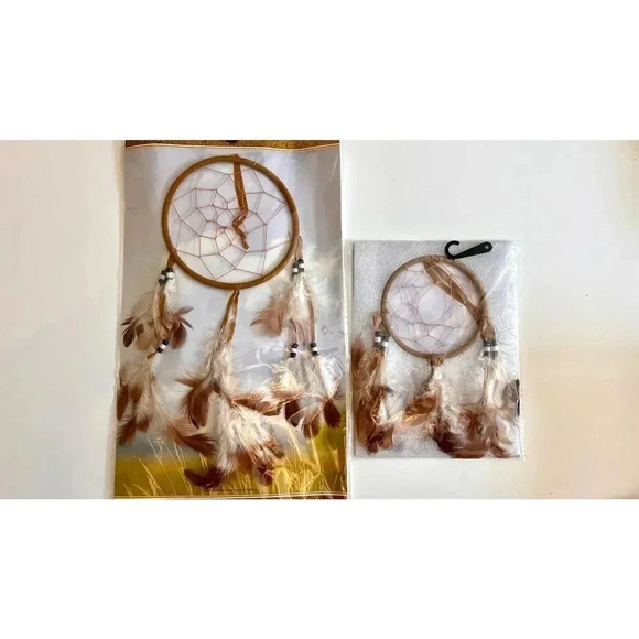 Handcrafted Native American Dreamcatcher Medicine Wheel Sioux Indian set of two - Picture 2 of 8